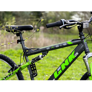 Basis Link Adult's Full Suspension MTB, 26In - Graphite/Green by Basis