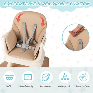 Multifunctional Baby High Chair - Brown by Costway