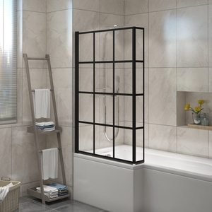 Pivot Double Panel Over Bath Shower Screen Panel Fixed