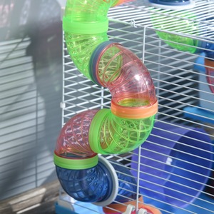 Pawhut Hamster Cage Carrier Small Animal House with Exercise Wheels Tunnel Tube - Blue by PawHut