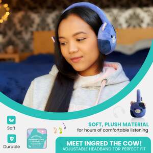 Squishmallows Ingred Plush Bluetooth Headphones - Blue by Lazerbuilt