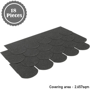 18 Piece Fish Scale Asphalt Roof Shingles - Black by lifeideas
