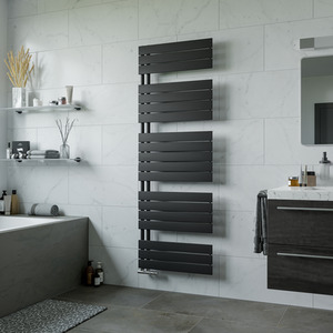 Agadon Panio UP Designer Towel Radiator Black - Black / 60cm / 172cm by Agadon
