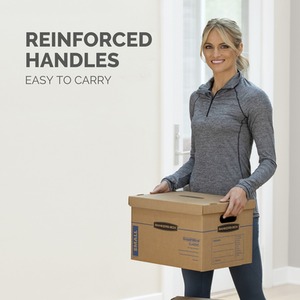 BANKERS BOX 10 Cardboard Moving Boxes Heavy Duty Double Wall Classic Moving Box - Light Brown / Medium / 38 Litres by BANKERS BOX