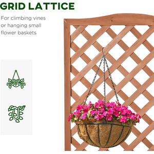 Outsunny Garden Wooden Planter Box with Trellis by Outsunny