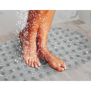 Grey Pebble Bath Mat - Clear by unbranded