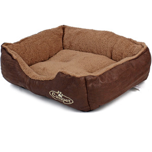 Faux Fur Dog Bed in Brown by Actiaspet