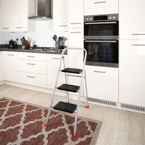 Slimline Steel Step Stool - Silver / 114cm by TB Davies