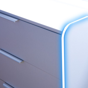 X Rocker Electra Chest of 3 Drawer Chest with App Controlled LED - WHITE by X Rocker