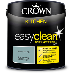 Crown Easyclean Kitchen Paint - Simply Duck Egg / 2.5l by Crown Paints