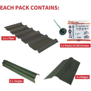 Onduvilla Roof Kit 6.5m2 - Shaded Green by ONDUVILLA by Onduline