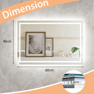 Bathroom LED Rectangle Mirror - Silver by Costway