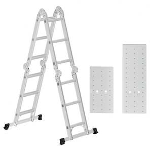 Multi-Purpose Aluminium Ladder - Silver by SONGMICS