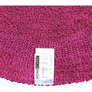 Luxury Reversible Round Bath Mat - Raspberry by Homescapes