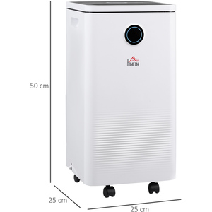 HOMCOM Portable Dehumidifier with WiFi Smart App Control for Home Laundry - White, Black by HOMCOM