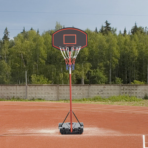 HOMCOM 200-250cm Height Adjustable Basketball Hoop - Black by HOMCOM