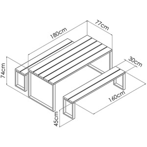 Cerland Blakea Wooden Garden Bench Dining Set 6 Seater - Natural by Cerland