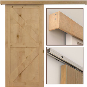 HOMCOM Sliding Barn Door Track - Brown by HOMCOM