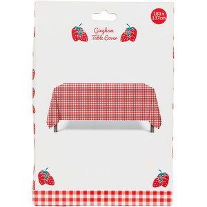 Gingham Table Cover - Red and White