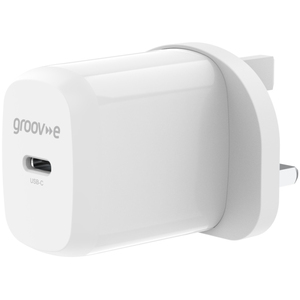 USB-C 20W Wall Charger with Power Delivery - White by Groov-e