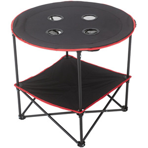 Foldable Camping Table with Cupholders - Black by lifeideas
