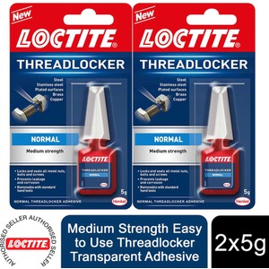 Loctite Medium Strength Easy to Use Threadlocker Transparent Adhesive 5g, 2 Pack - Threadlocker Adhesive by Loctite