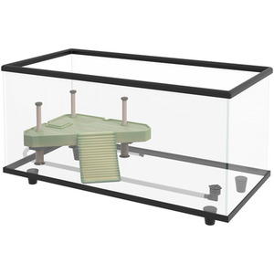 PawHut Turtle Tank Glass Turtle Aquarium with Basking Platform - Black / 50l by PawHut