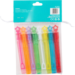 Pack of 8 Mini Bubble Wands Party Favours - Multicolour