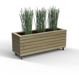 Long Linear Planter with Wheels - 120cm by Forest Garden