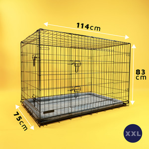 Dog Crate with Bed - Black / XXL by DogCratesPlus