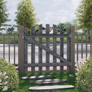 Solid Wood Garden Gate with Z-Shaped Structure by Livingandhome