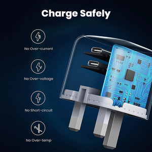 Ugreen Dual USB Type C 40W PD Fast Foldable Wall Charger Plug - White by UGREEN
