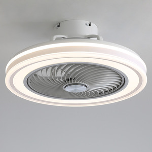 Acrylic Round LED Ceiling Fan Light with Fan Guard - White by Livingandhome