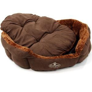 Deluxe Faux Fur Dog Bed in Chocolate Brown - Brown / XL by Actiaspet