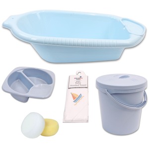 Blue Mini Bathing Bundle - Blue with Boat Towel by Junior Joy