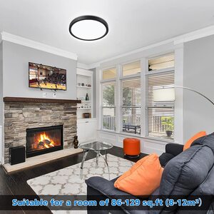 Waterproof Bathroom Ceiling Light - Black Rim by Bright Idea