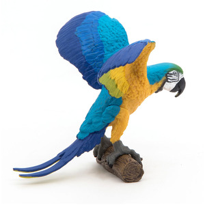 PAPO Wild Animal Kingdom Blue Ara Parrot Toy Figure - Black by PAPO