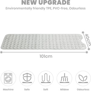 Bath Mat With Suction Cup Drainage Holes