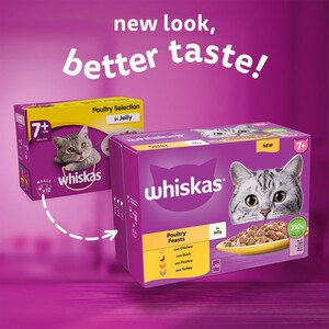 Whiskas 7+ Cat Food Pouches in Jelly - Chicken, Duck, Poultry, Turkey by Whiskas