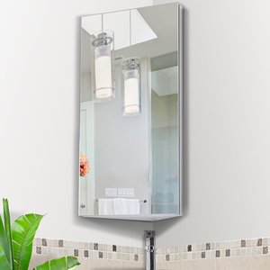 HOMCOM Wall Mounted Bathroom Mirror - Silver by HOMCOM