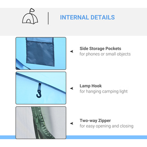 Outsunny 4-5 Adult Pop-up Tent - Sky Blue by Outsunny