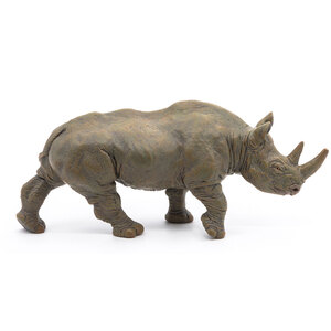 PAPO Wild Animal Kingdom Black Rhinoceros Toy Figure - Grey by PAPO