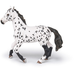 PAPO Horse and Ponies Black Appaloosa Horse Toy Figure - White by PAPO