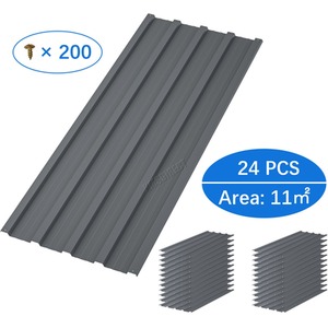 24X Pack Corrugated Roof Sheet Panels - Grey by BIRCHTREE