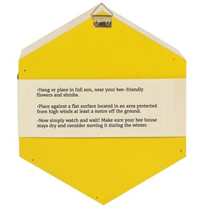 Wooden Bee Hotel House - Yellow by Kingsbury Gifts