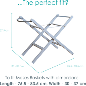 Wooden Folding Moses Basket Stand - Grey by Clair de Lune