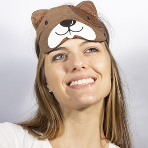 Sleepy Animal Hot and Cold Gel Packs Soothing Eye Mask - Brown / Brown Dog by Ultra