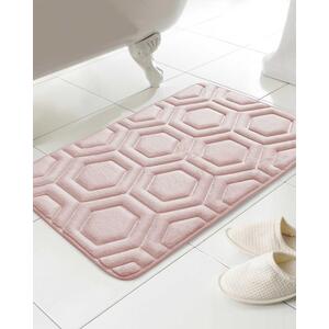 Geo Design Bath Mat - Pink by HomeSpace Direct