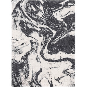 Nova Marble Silver Grey Bath Mat - Silver Grey and White