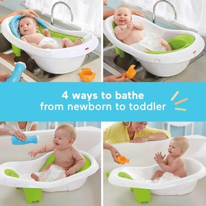 Baby to Toddler Bath 4 in 1 Slingn Green Seat Tub - Multicolour by Fisher Price